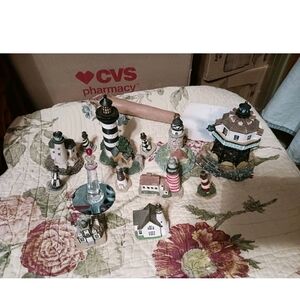 Miniature Lighthouse Figurine Collection Lighthouse Bundle 14 Pc Set